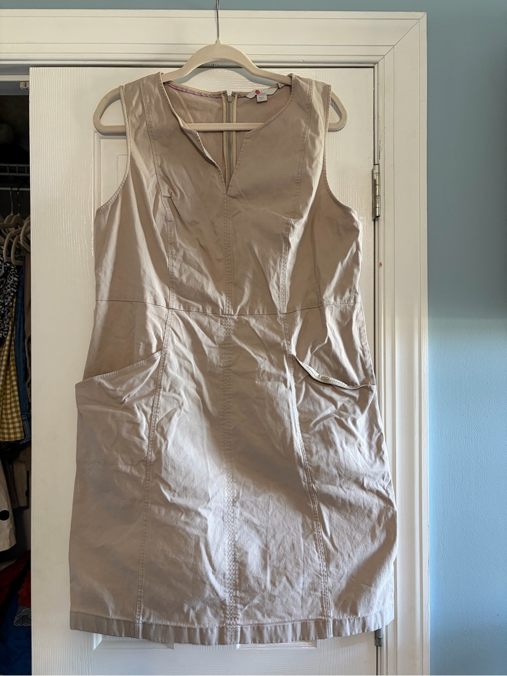 Boden Sleeveless Tan Shift Dress